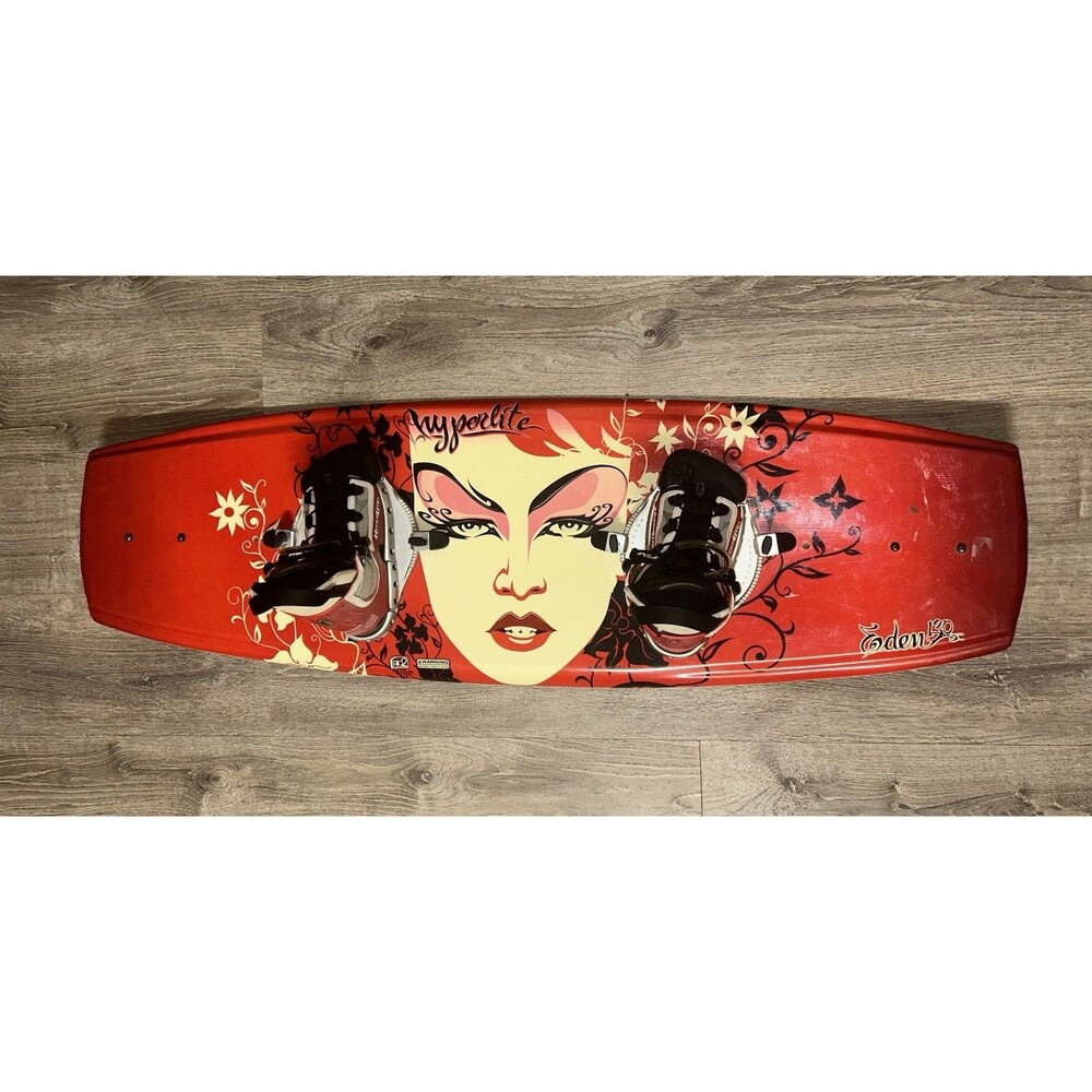 Hyperlite Eden 130 Bio 2 Core Wakeboard Red Bindings 17x52”